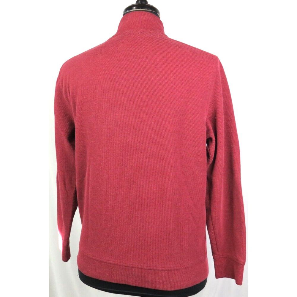 Men's Tommy Bahama Cotton Blend Knit Red Collared Snap Sweater Medium - Picture 5 of 6